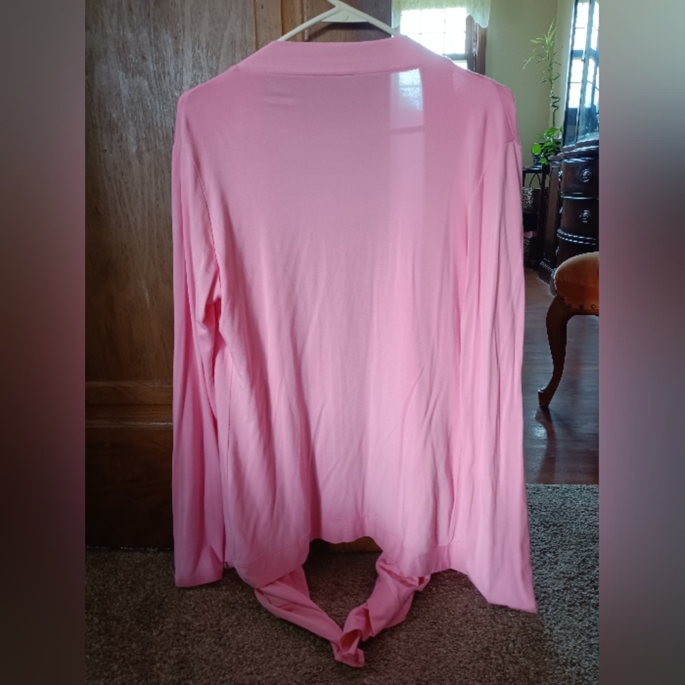 Lock & Love women's long sleeve lightweight light pink cardigan - Picture 2 of 4